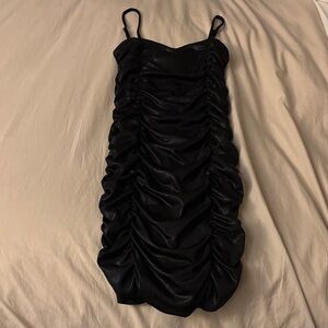 Katie J NYC Elegant Black Ruched Dress